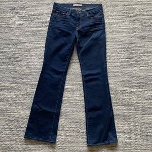 J Brand Mid-Rise Dark Wash Flare Jeans
